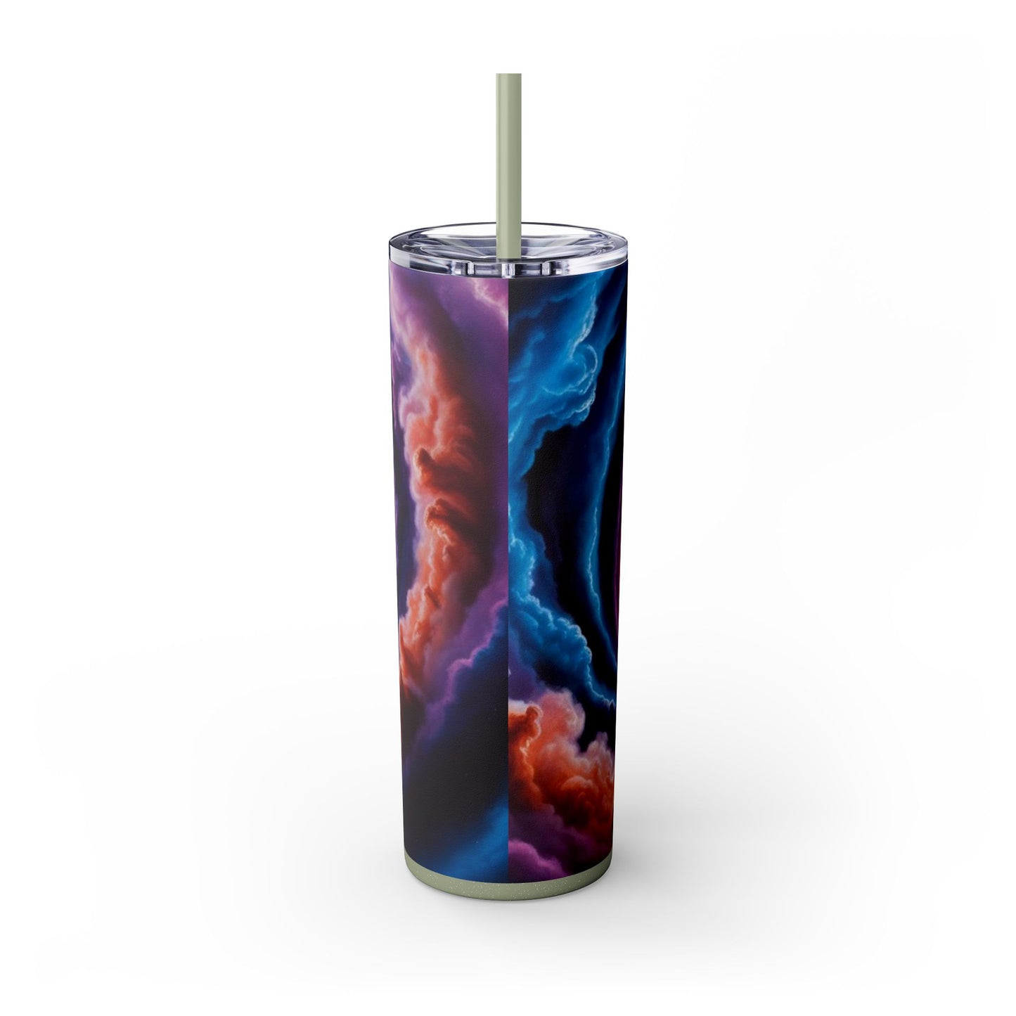 Optical Illusion Skinny Tumbler with Straw, 20oz