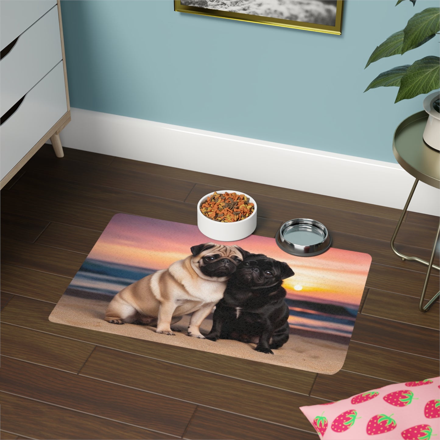 Pet Food Mat (12x18) - Pug Love