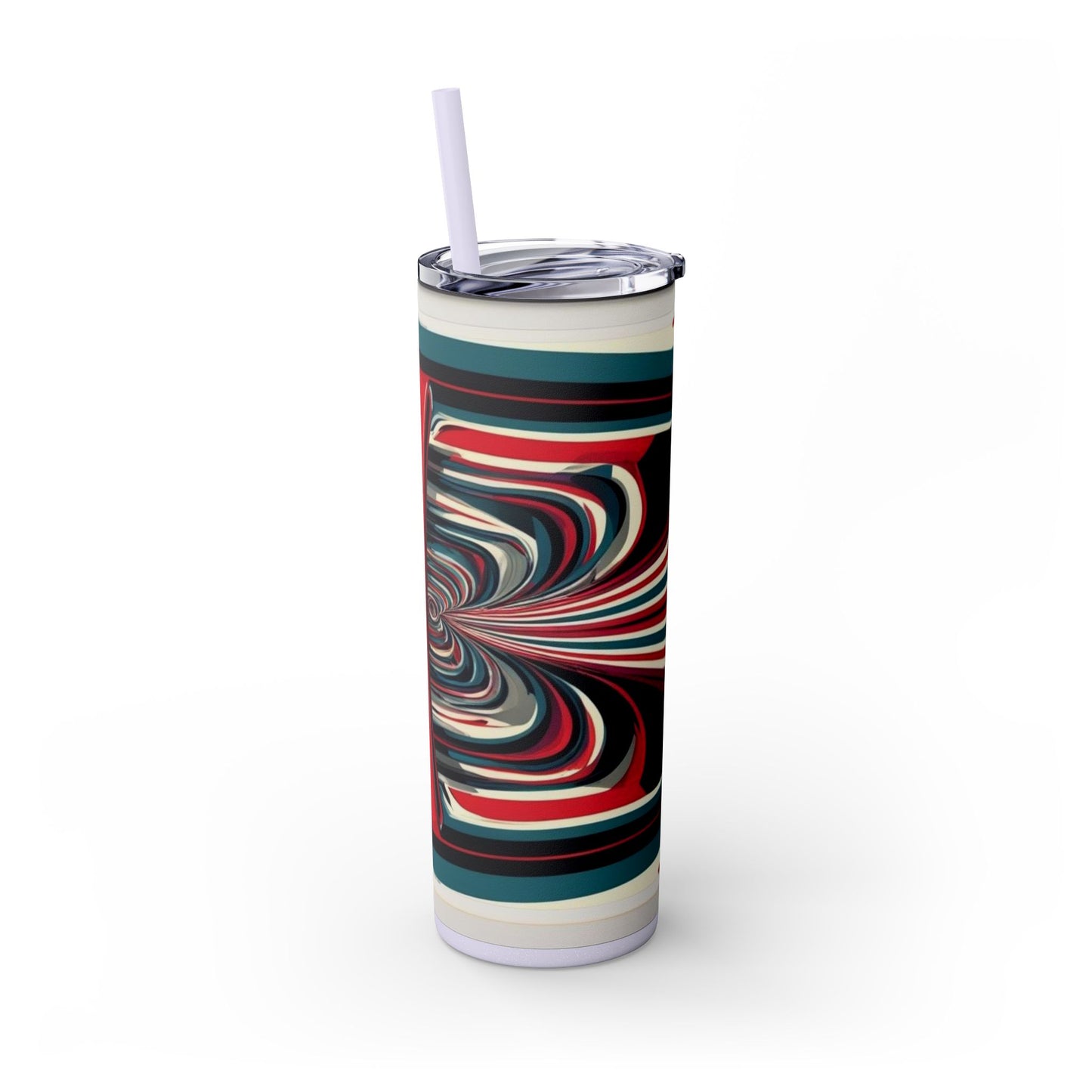 Optical Illusion Skinny Tumbler with Straw, 20oz