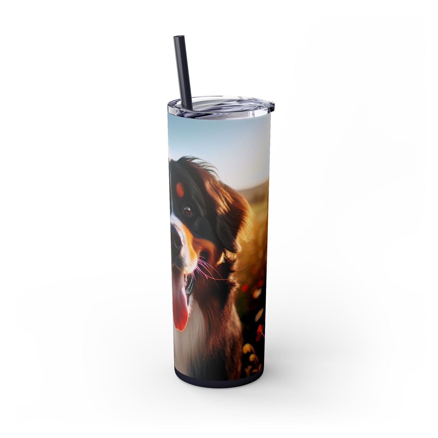 Bernese Mountain Dog Tumbler with Straw, 20oz