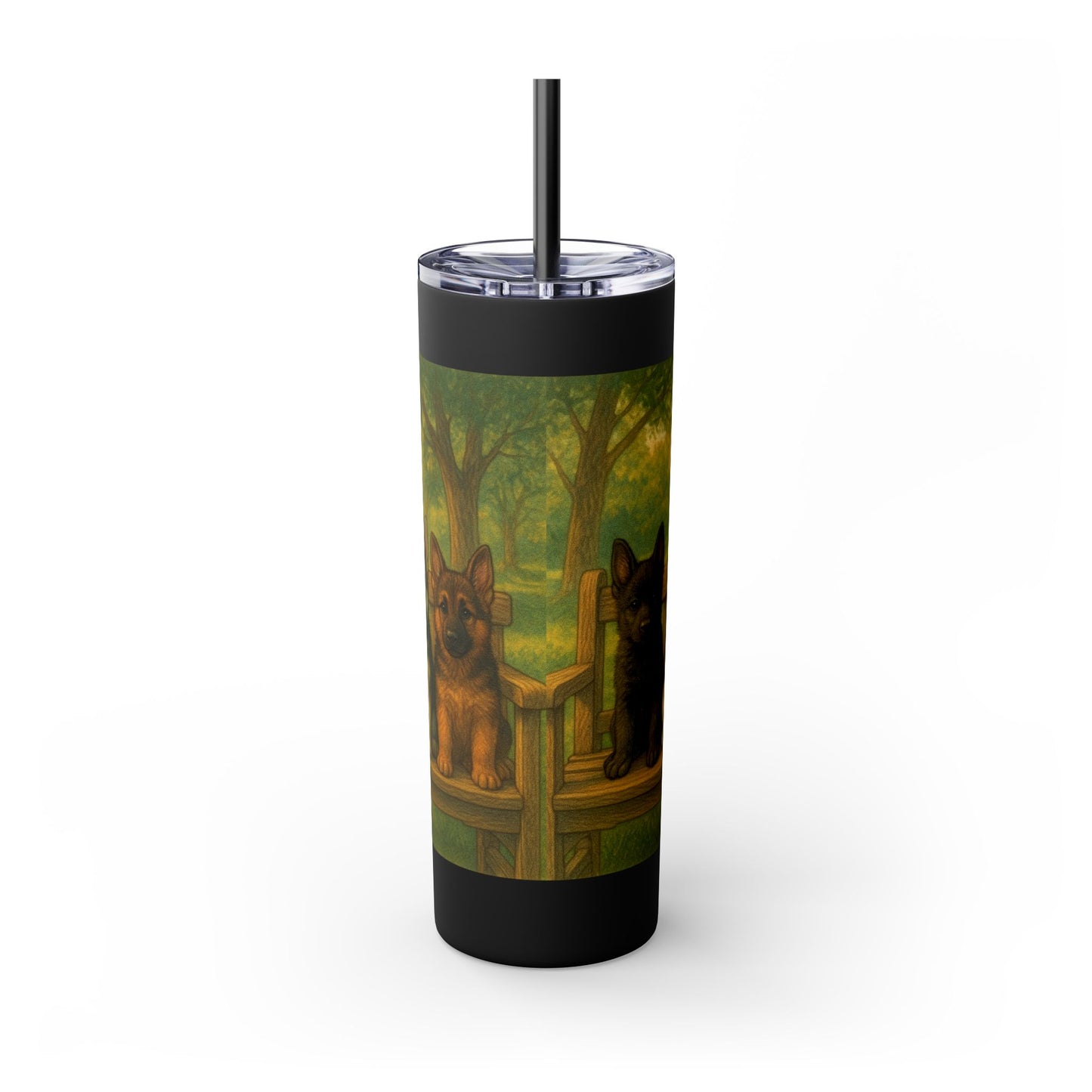 German Shepherd puppies Tumbler with Straw, 20oz