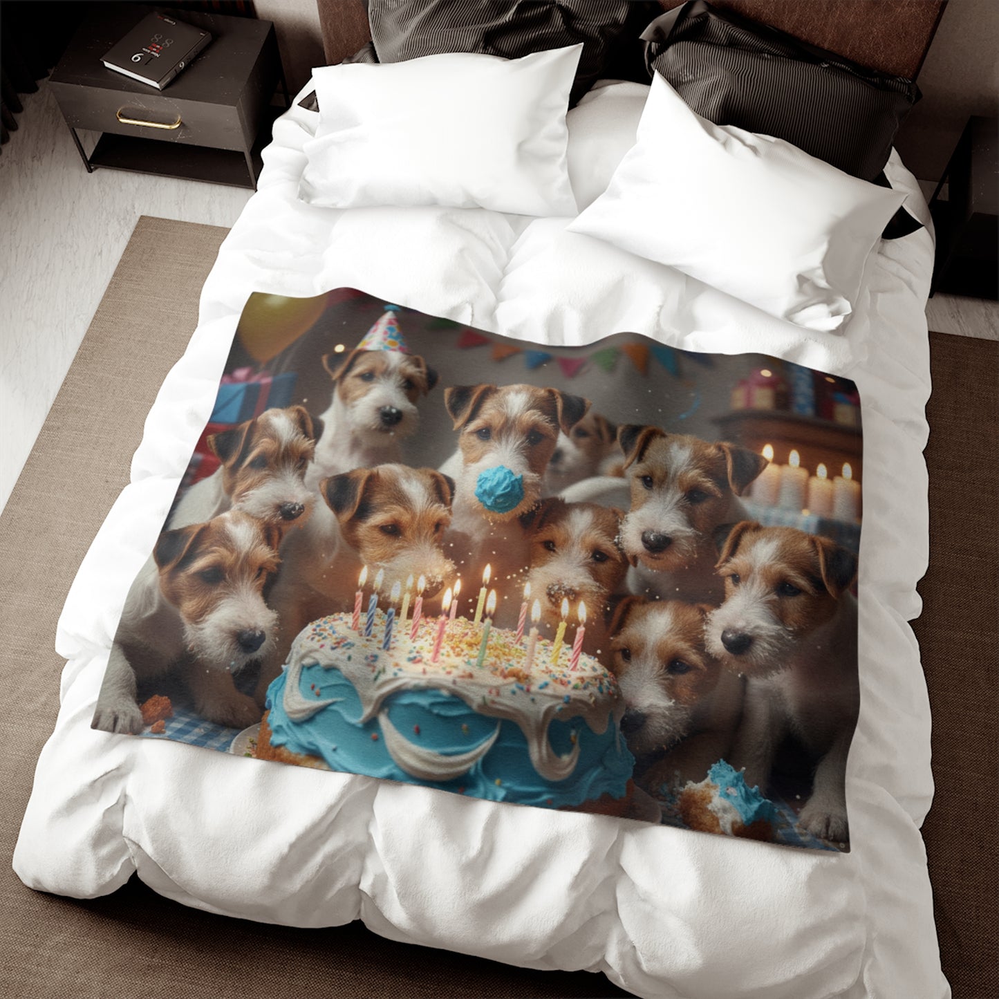 Birthday Puppy Party Blanket