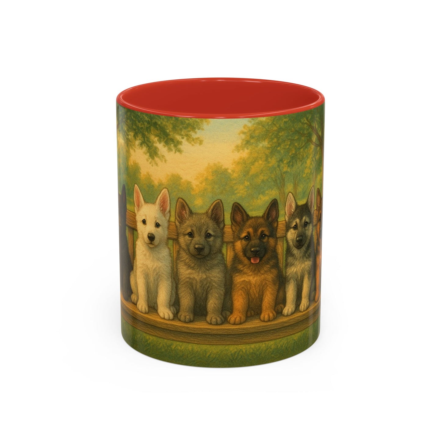 German Shepherd puppies Accent Coffee Mug - Perfect Gift for Dog Lovers