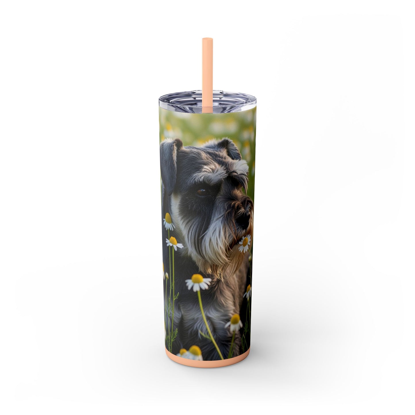 Miniature Schnauzer Skinny Tumbler with Straw, 20oz