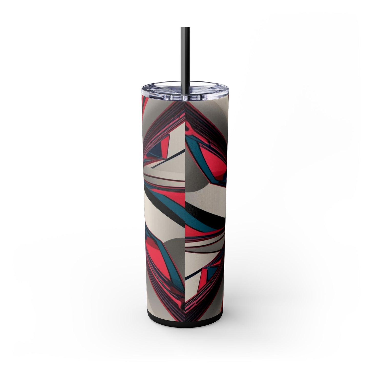 Optical Illusion Skinny Tumbler with Straw, 20oz