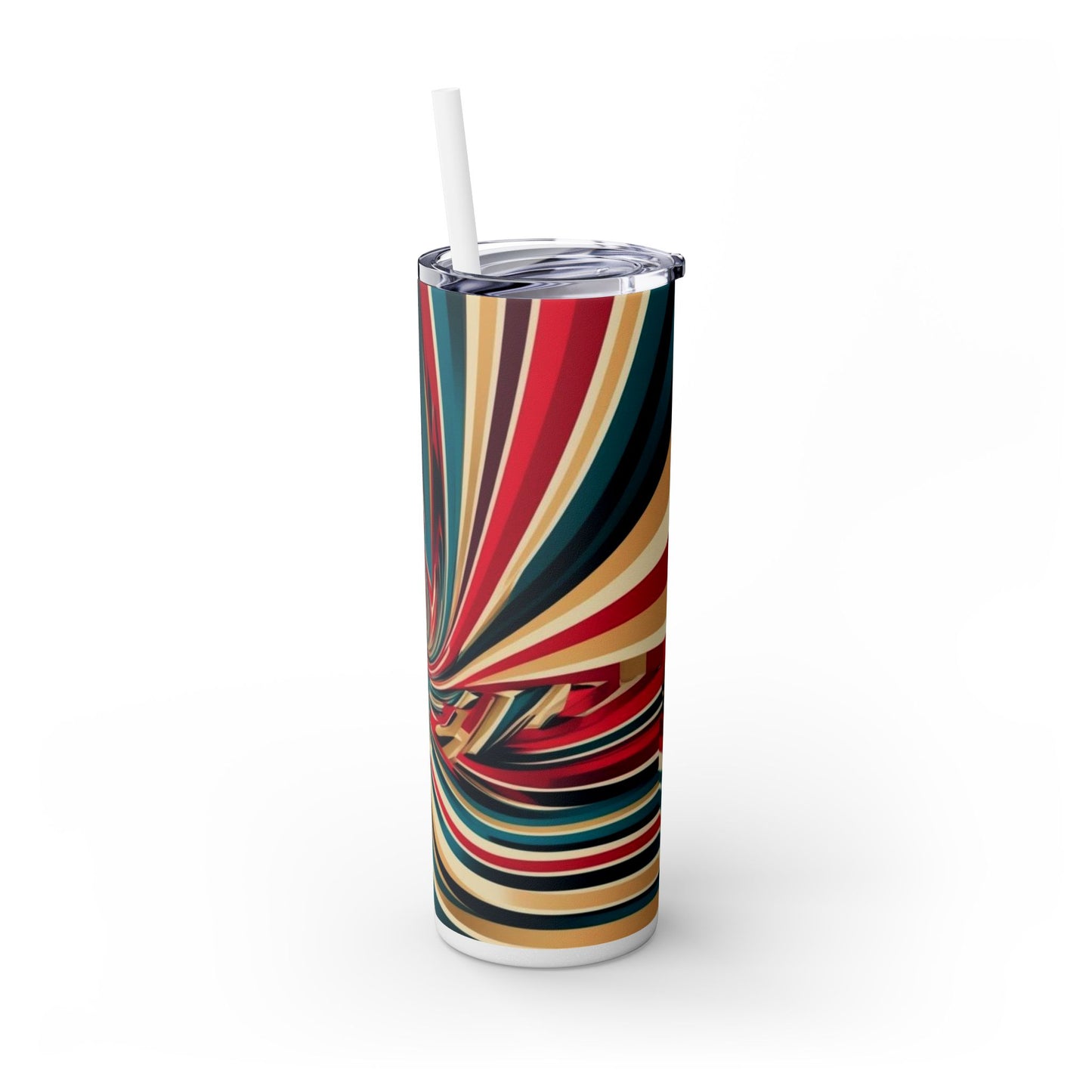 Optical Illusion Skinny Tumbler with Straw, 20oz