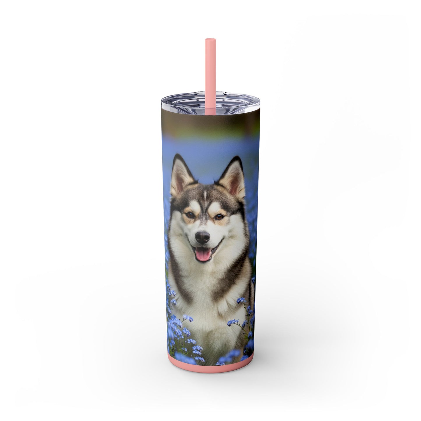 Alaskan Klee Kai Skinny Tumbler with Straw, 20oz