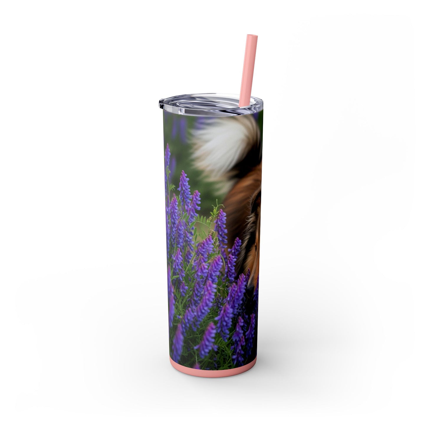Shetland Sheepdog Skinny Tumbler with Straw, 20oz