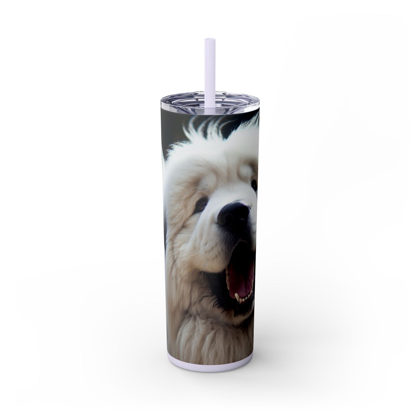 Tatra Shepherd Dog Skinny Tumbler with Straw, 20oz