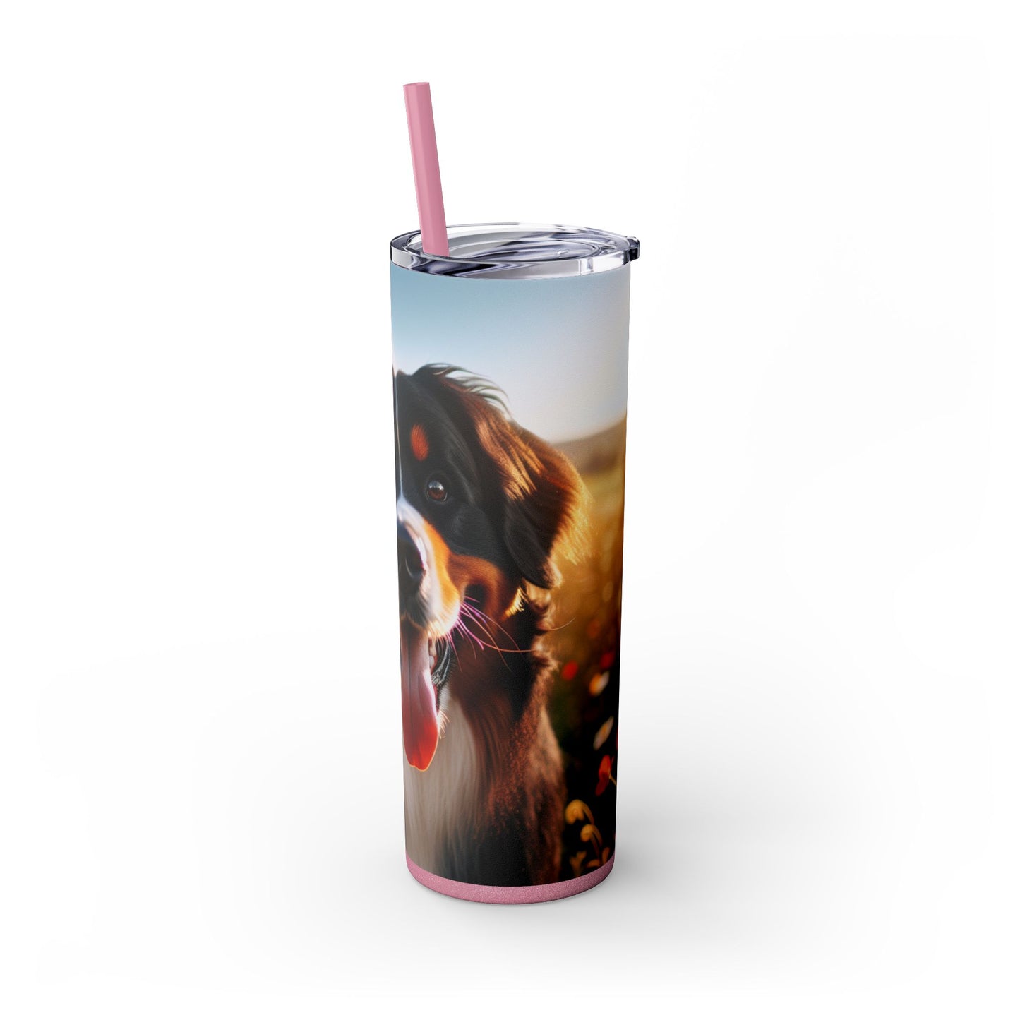 Bernese Mountain Dog Tumbler with Straw, 20oz