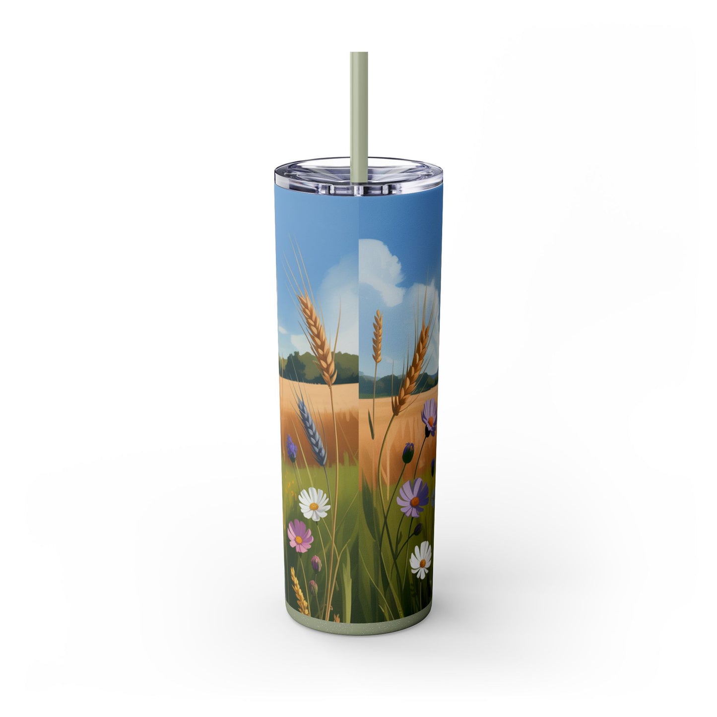 Catahoula Leopard Dog Skinny Tumbler with Straw, 20oz