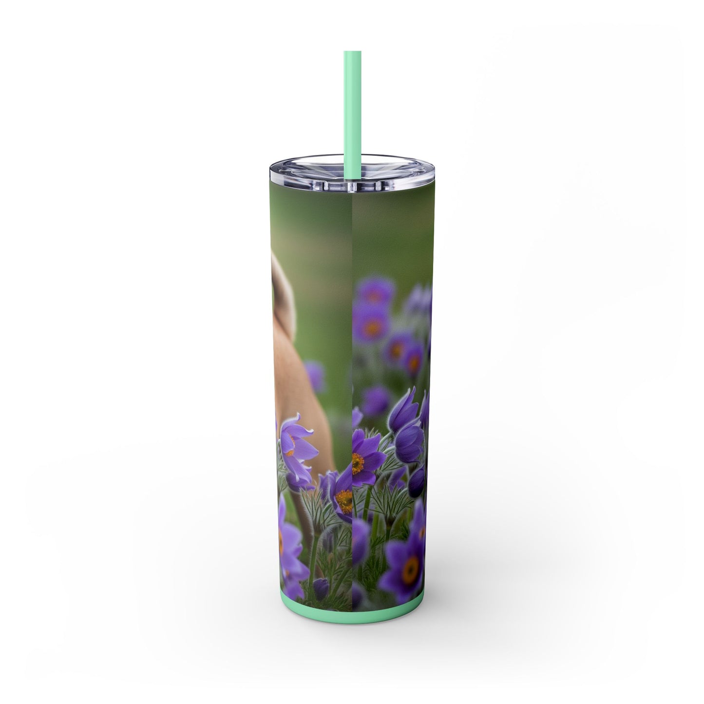 French Bulldog Skinny Tumbler with Straw, 20oz