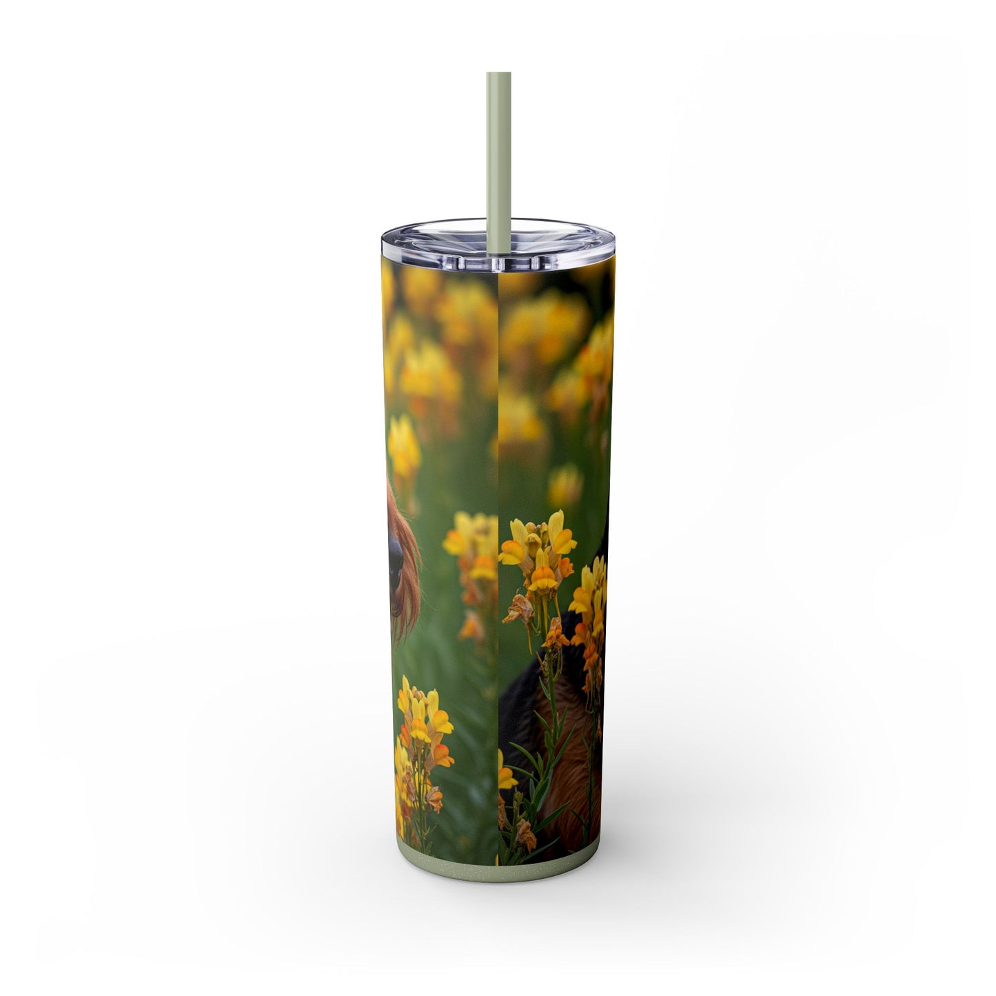 Welsh Terrier Skinny Tumbler with Straw, 20oz