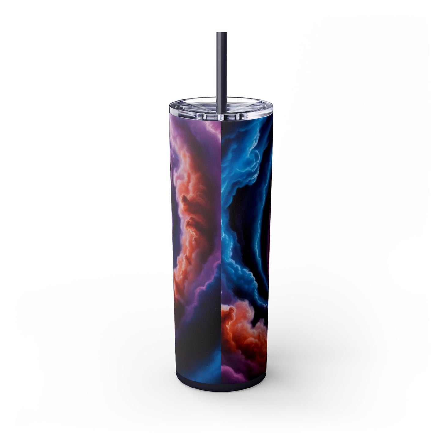 Optical Illusion Skinny Tumbler with Straw, 20oz