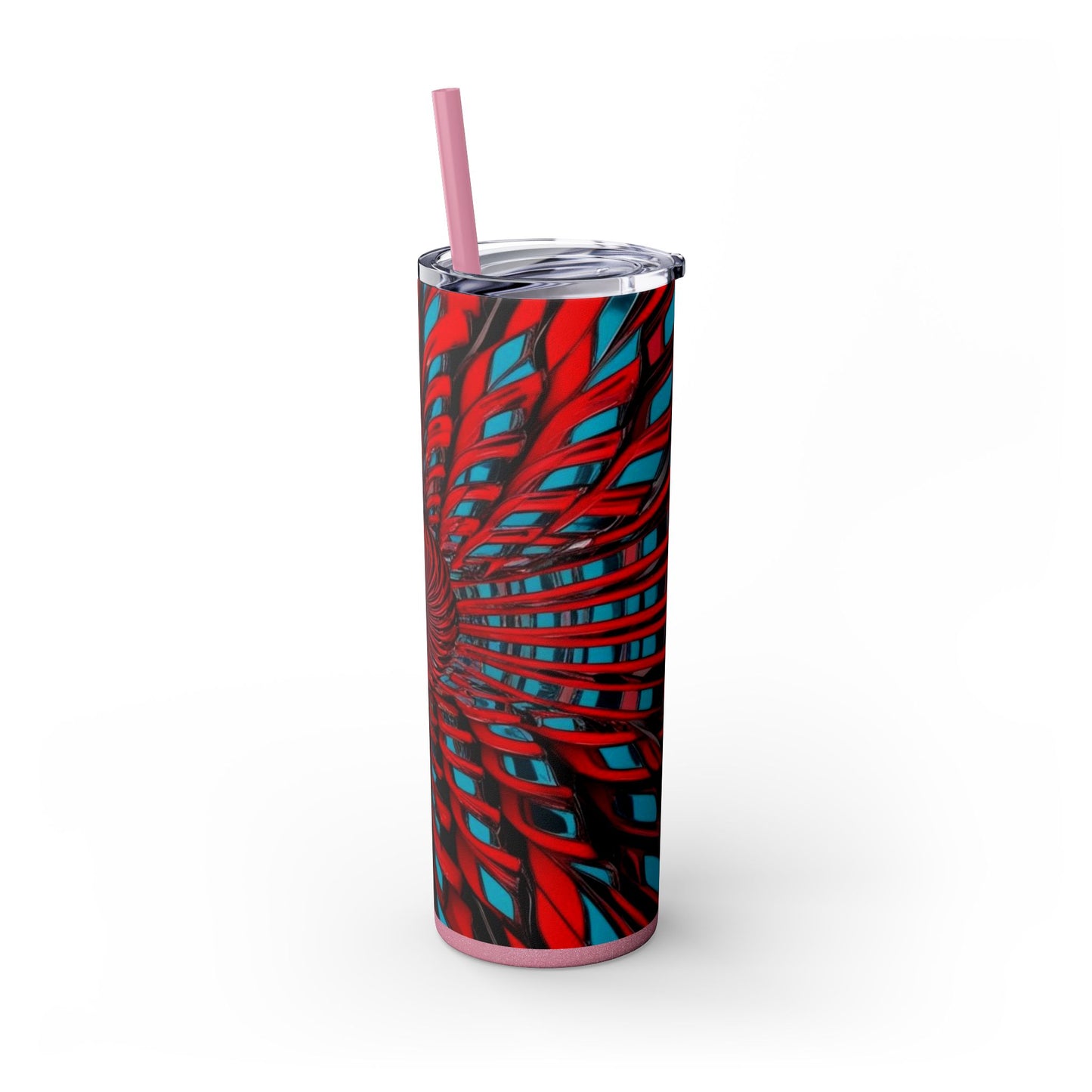 Optical Illusion Skinny Tumbler with Straw, 20oz