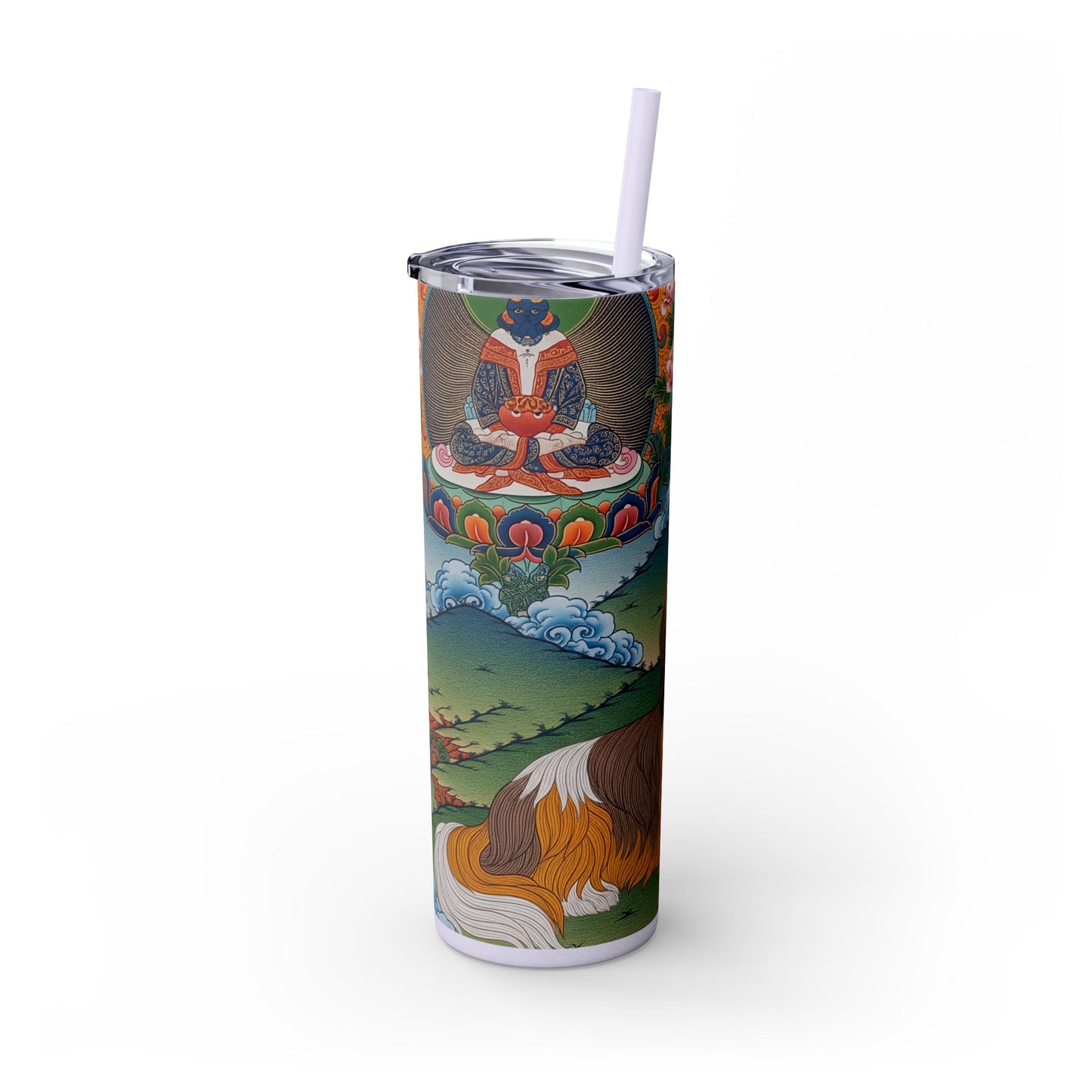 Lhasa Apso Skinny Tumbler with Straw, 20oz