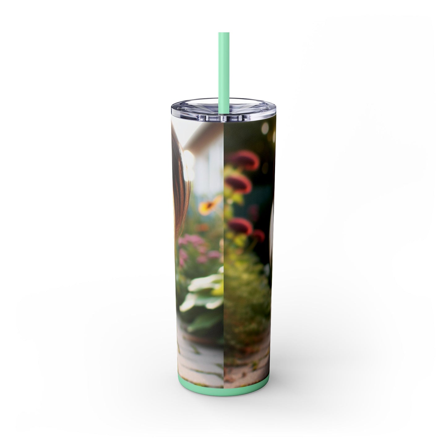 Papillon Skinny Tumbler with Straw, 20oz