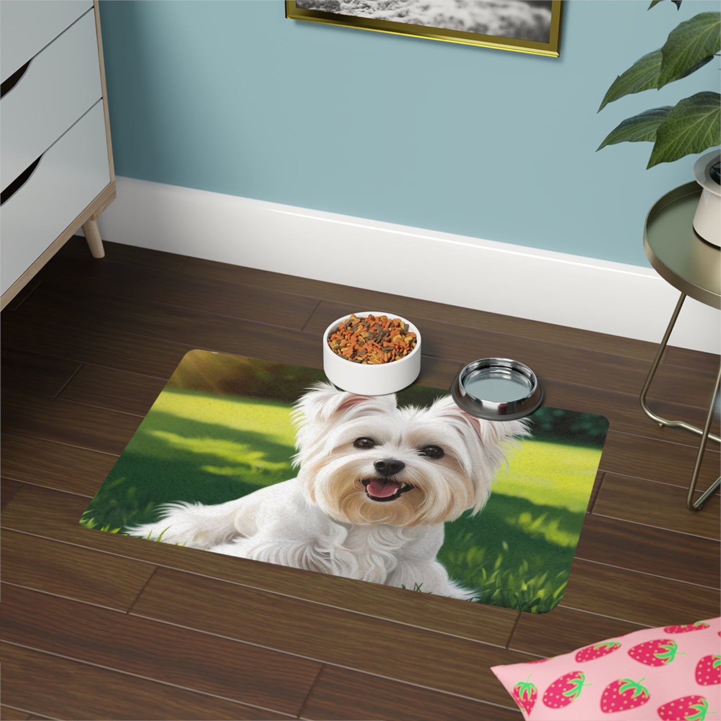 Pet Food Mat (12x18) - Maltese