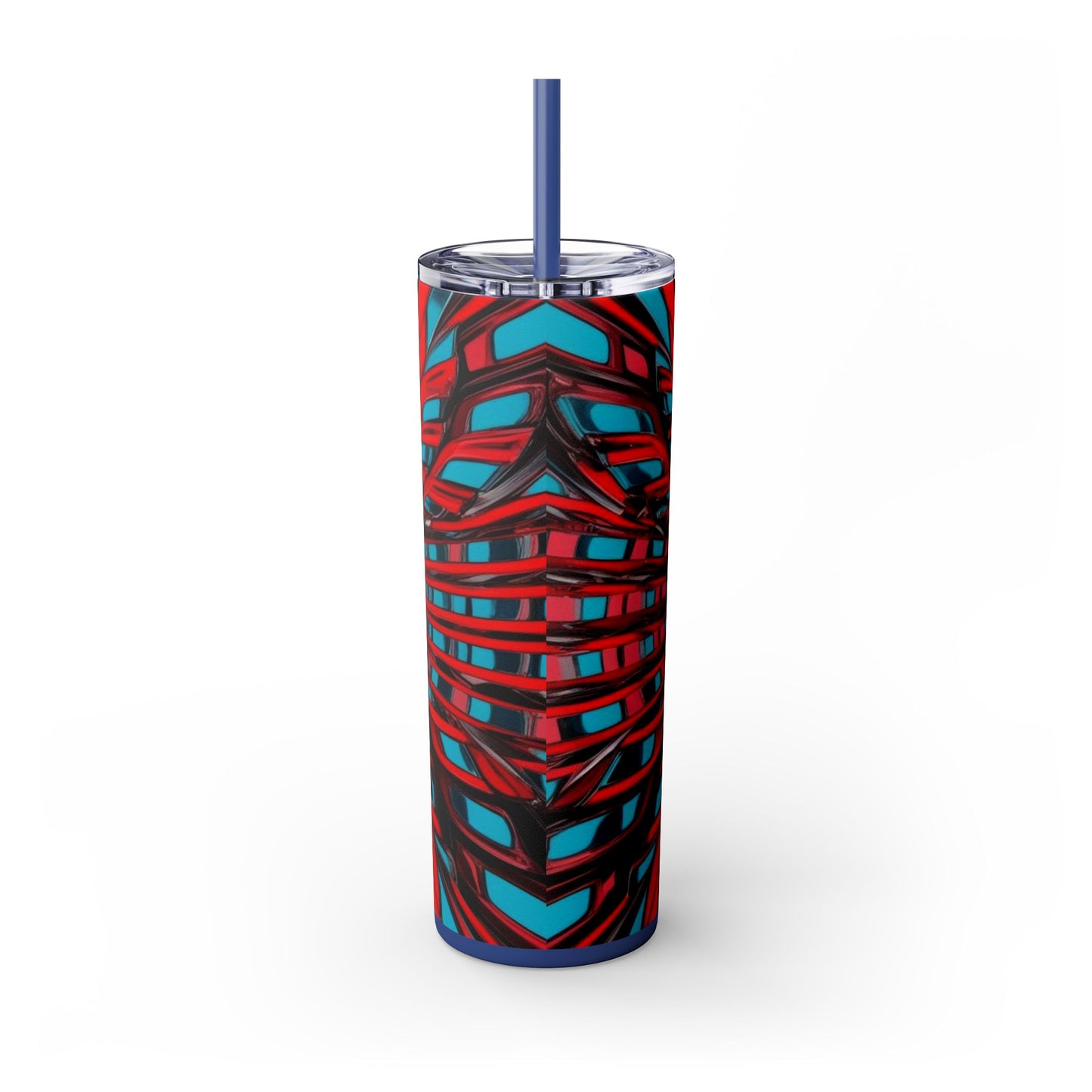 Optical Illusion Skinny Tumbler with Straw, 20oz