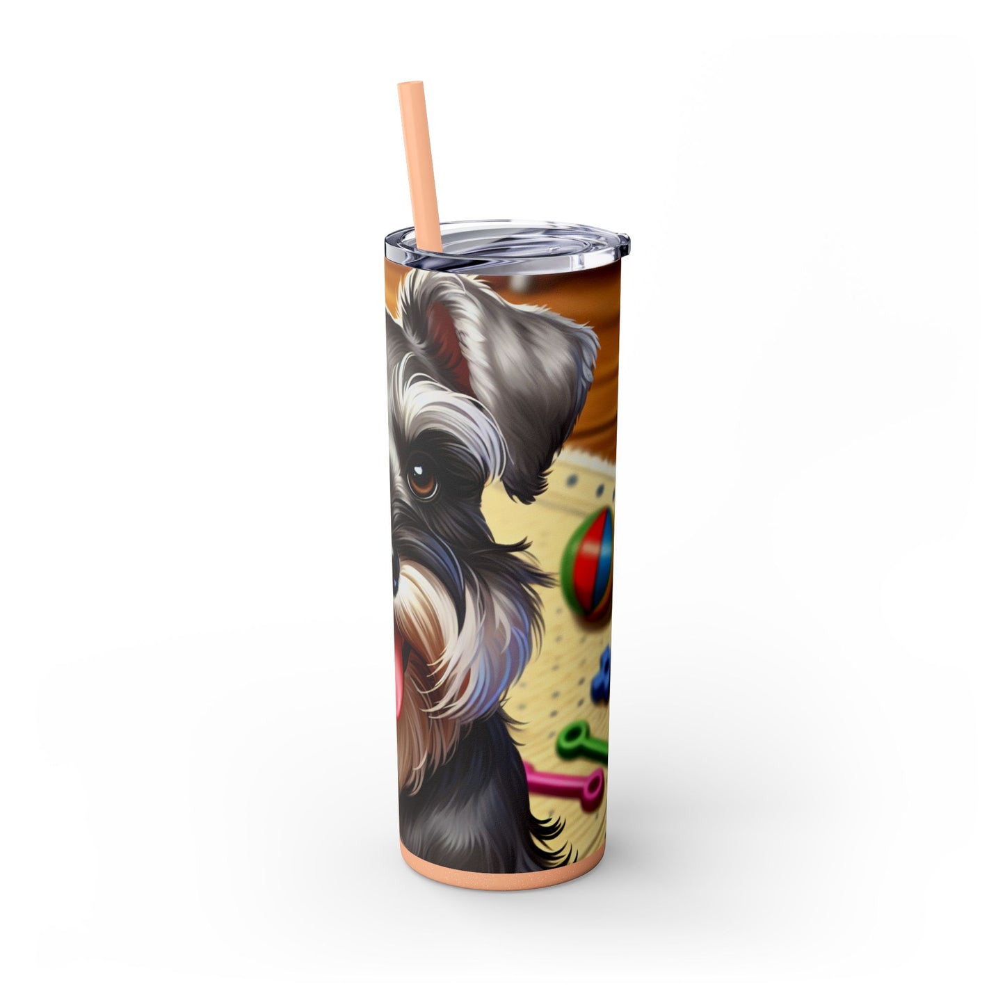 Miniature Schnauzer Skinny Tumbler with Straw, 20oz