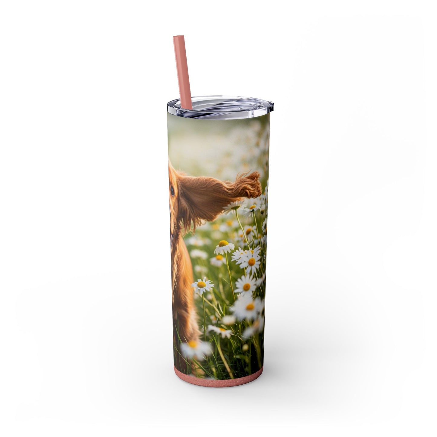 English Cocker Spaniel Skinny Tumbler with Straw, 20oz