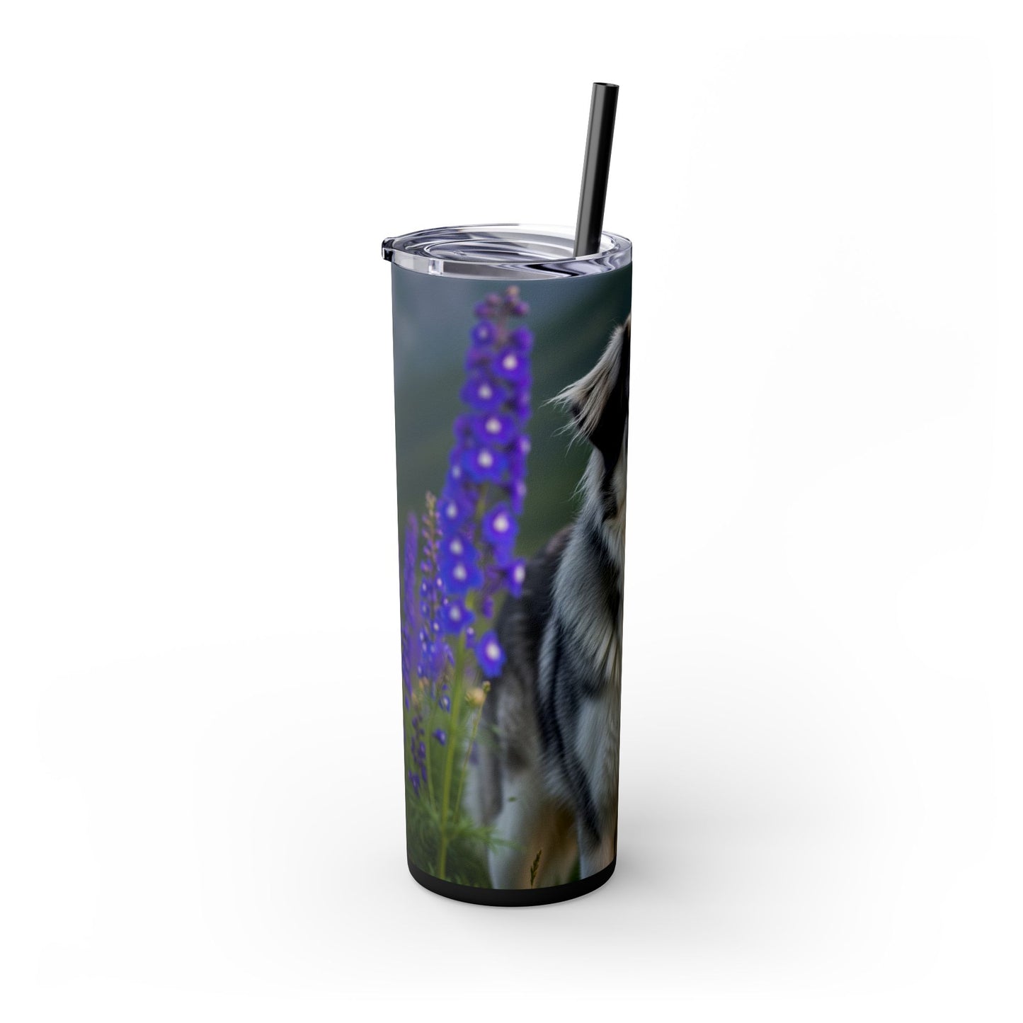 Tatra Shepherd Dog Skinny Tumbler with Straw, 20oz