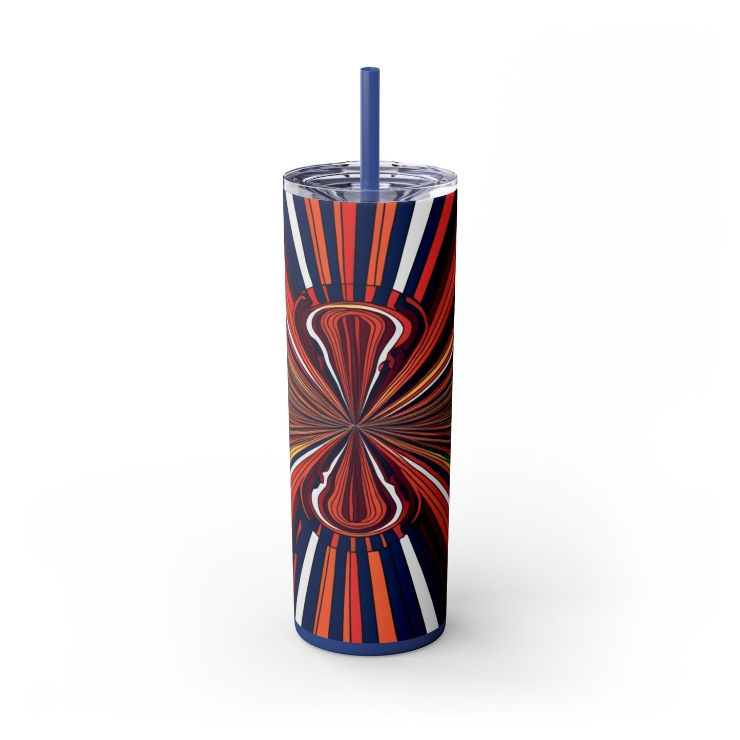 Optical Illusion Skinny Tumbler with Straw, 20oz