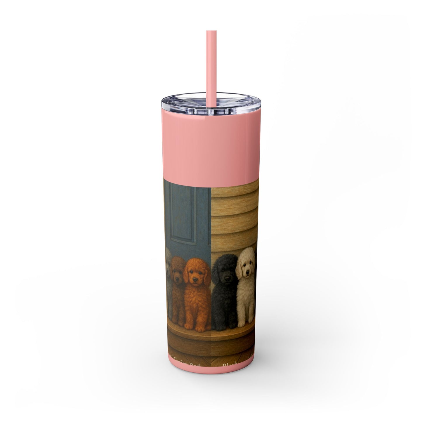 Poodle puppies Tumbler with Straw, 20oz