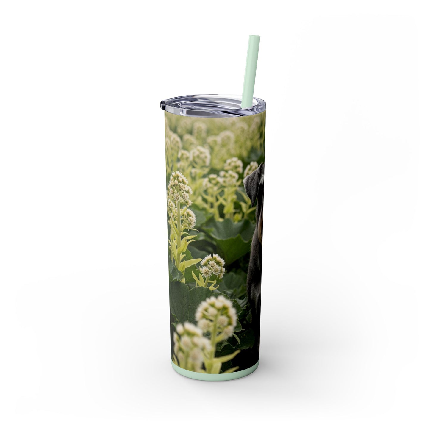 Standard Schnauzer Skinny Tumbler with Straw, 20oz