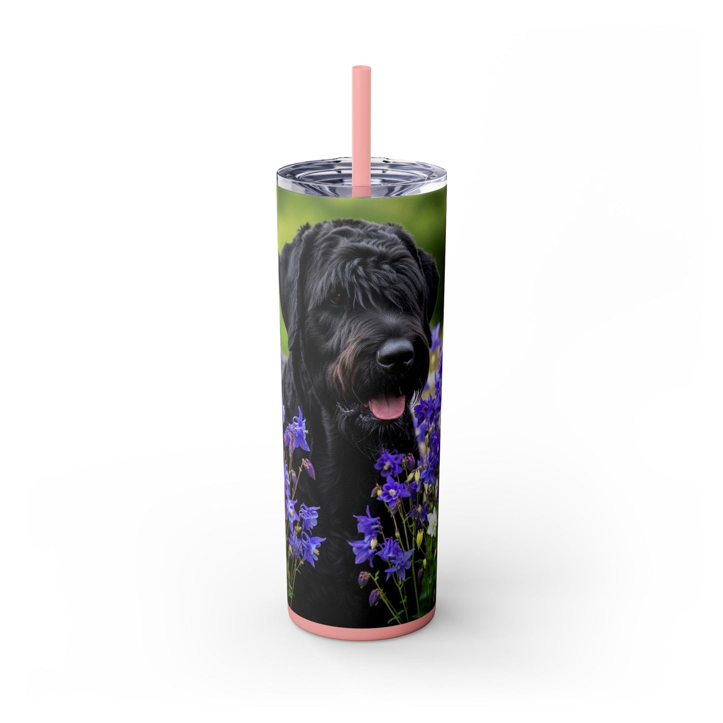 Black Russian Terrier Tumbler with Straw, 20oz