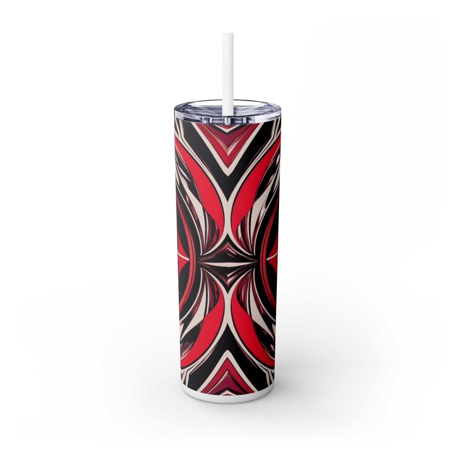 Optical Illusion Skinny Tumbler with Straw, 20oz
