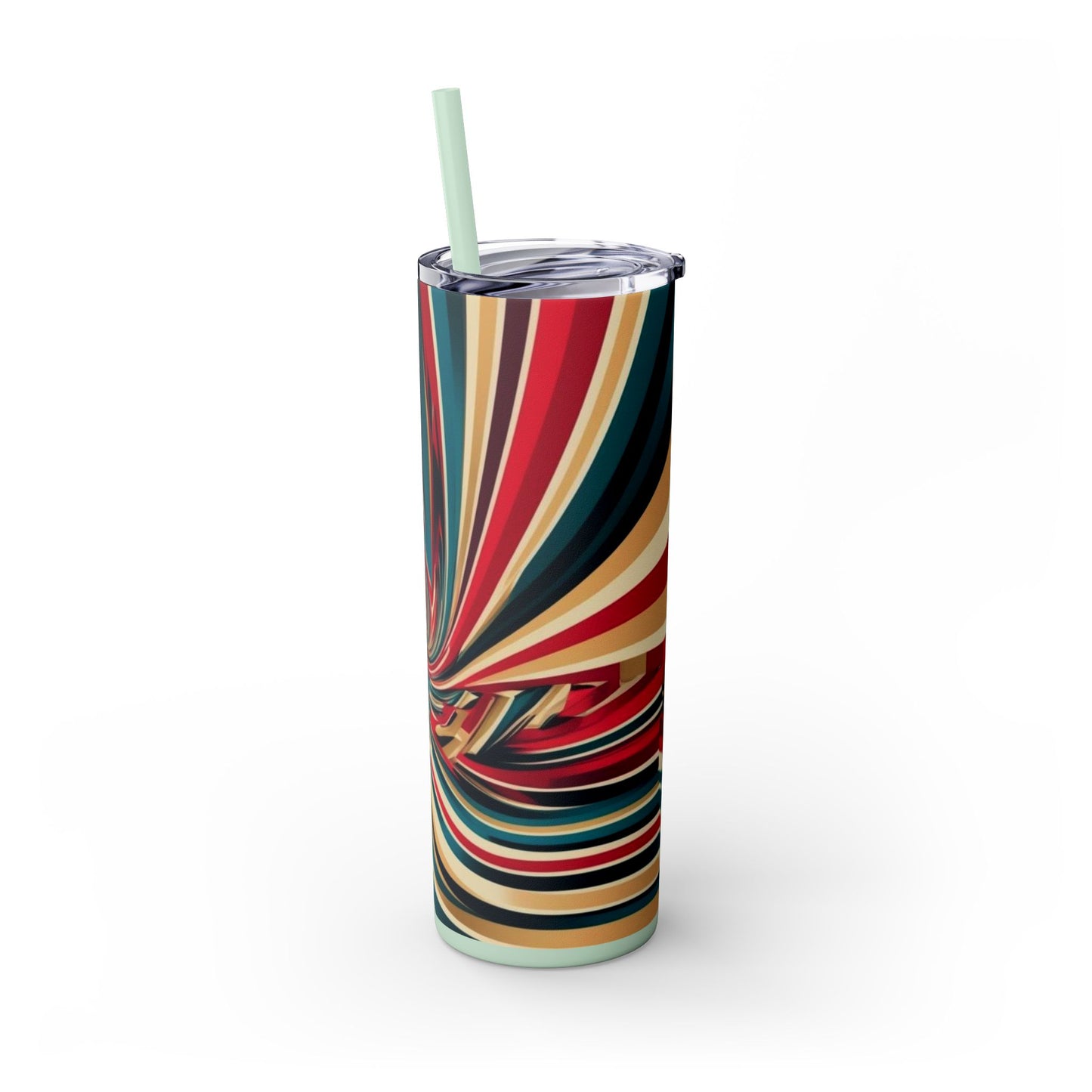 Optical Illusion Skinny Tumbler with Straw, 20oz