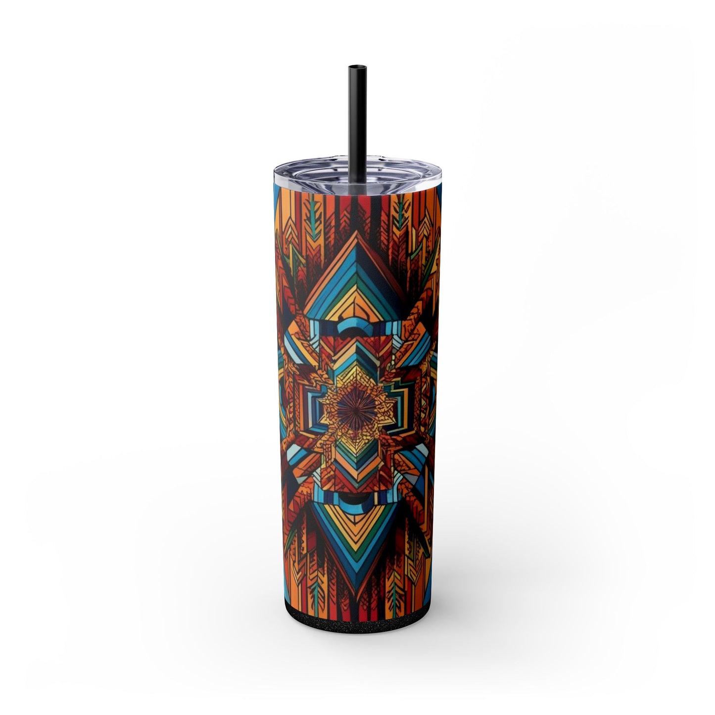 Optical Illusion Skinny Tumbler with Straw, 20oz