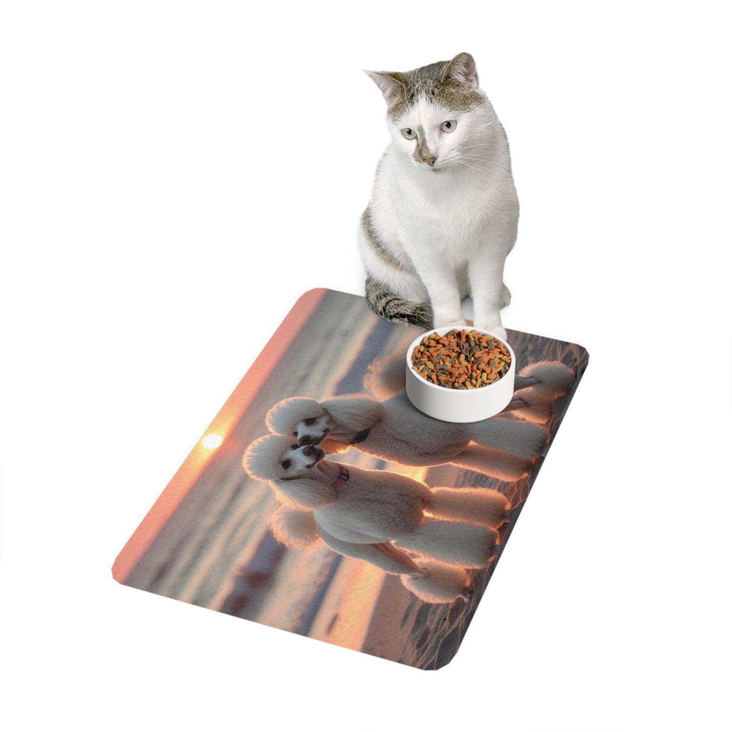 Pet Food Mat (12x18) - Poodle Love