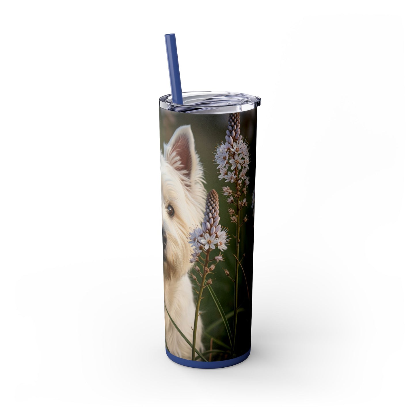 West Highland White Terrier Skinny Tumbler with Straw, 20oz