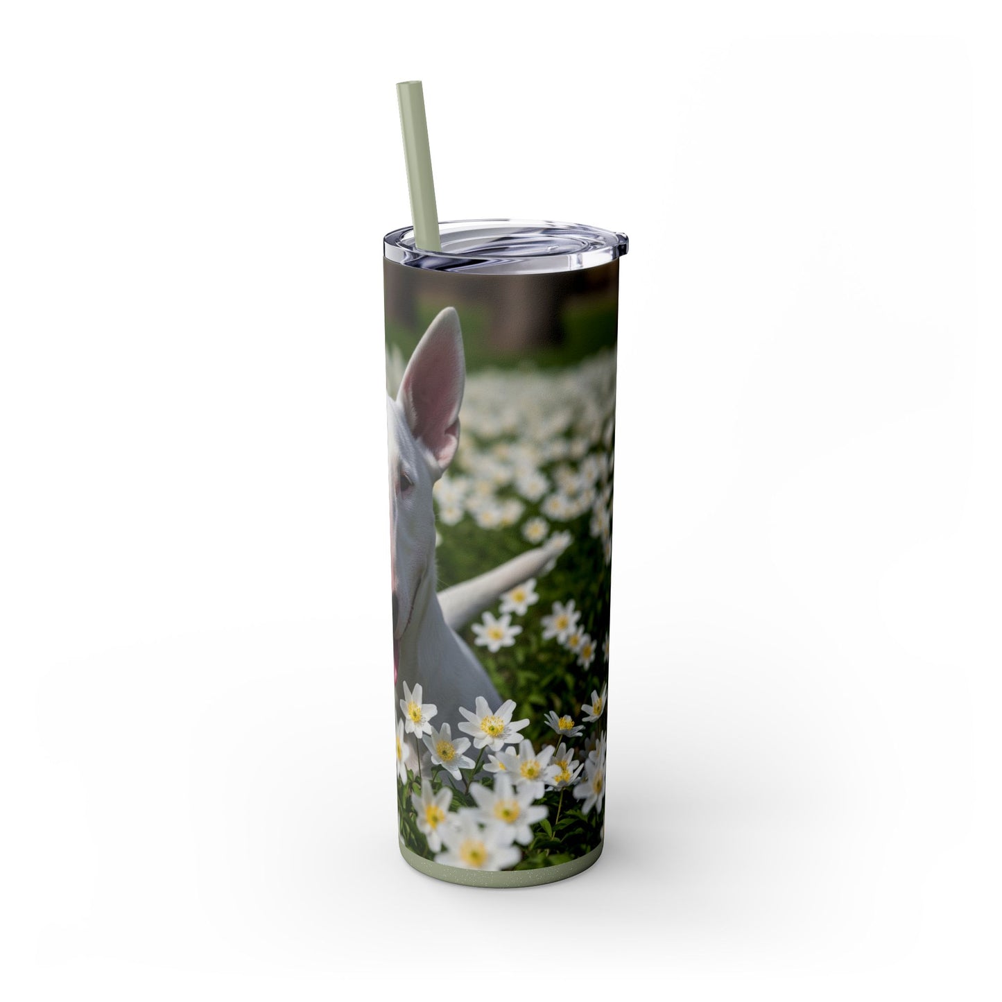 Bull Terrier Tumbler with Straw, 20oz