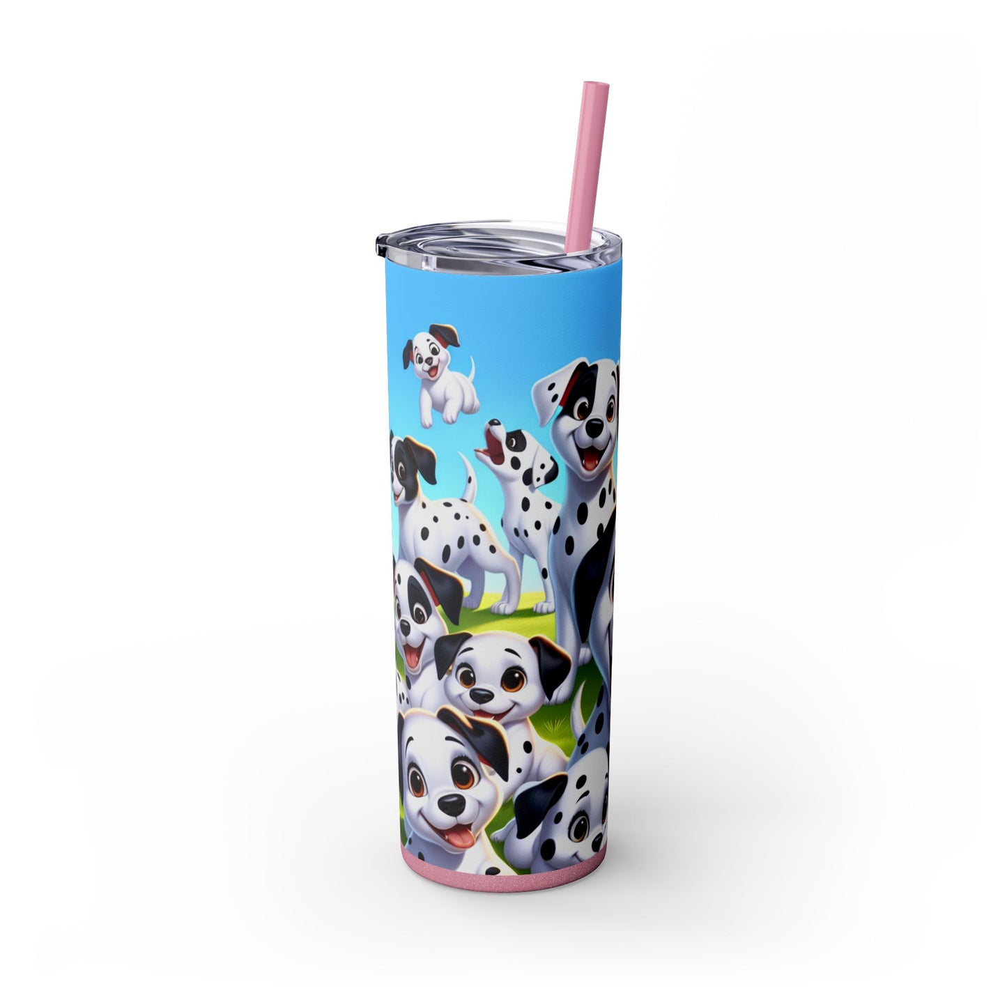 Dalmatian Skinny Tumbler with Straw, 20oz