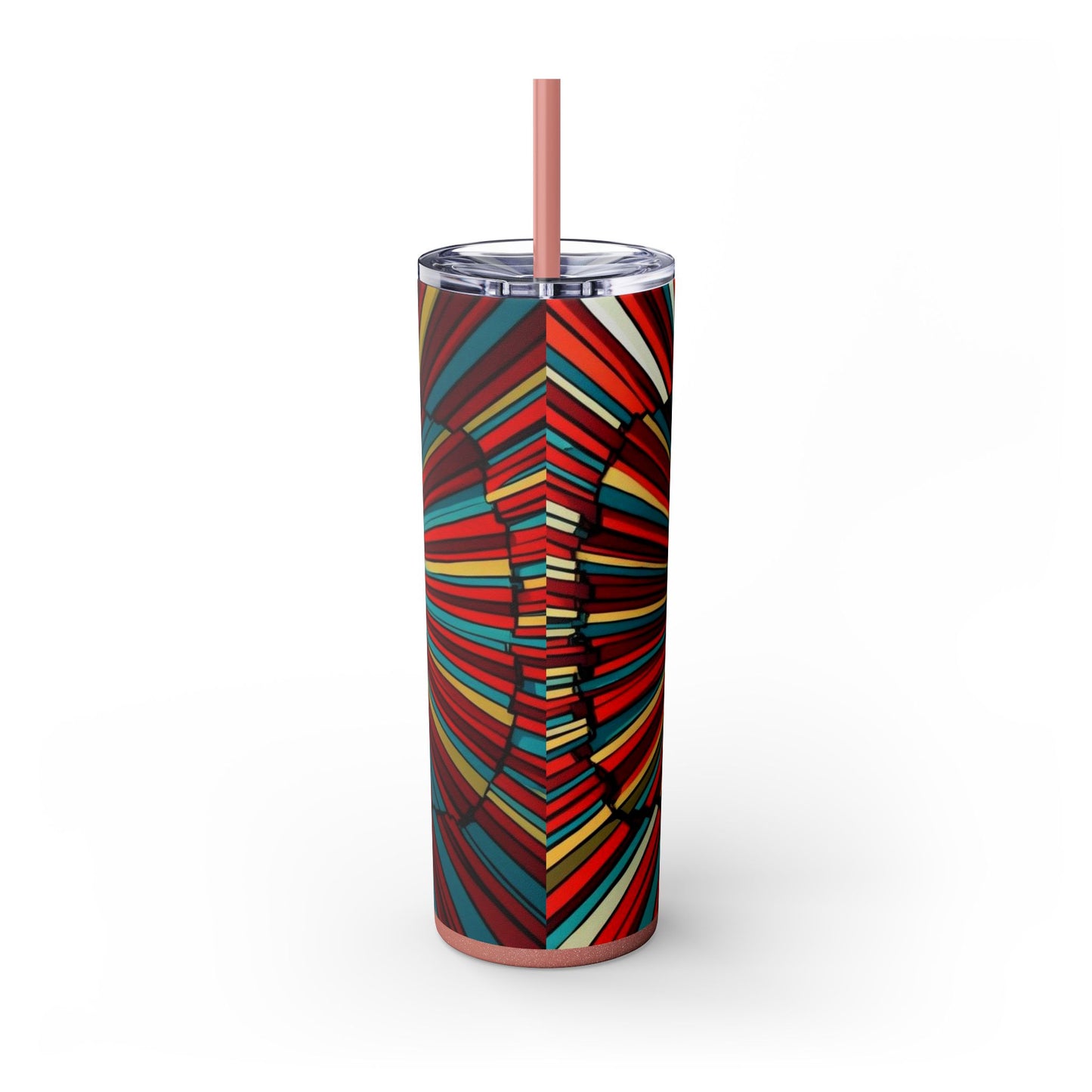 Optical Illusion Skinny Tumbler with Straw, 20oz