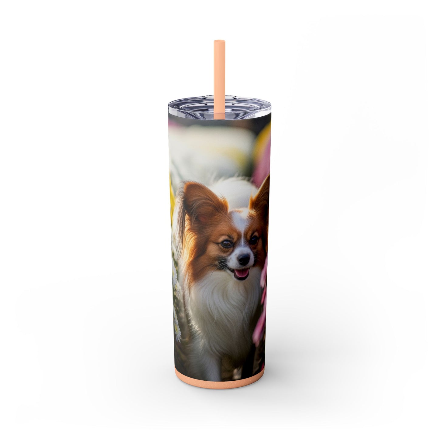 Papillon Skinny Tumbler with Straw, 20oz