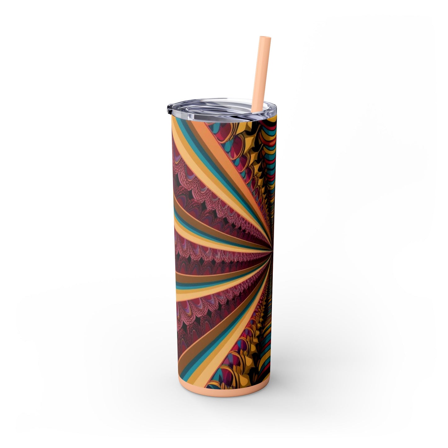 Optical Illusion Skinny Tumbler with Straw, 20oz