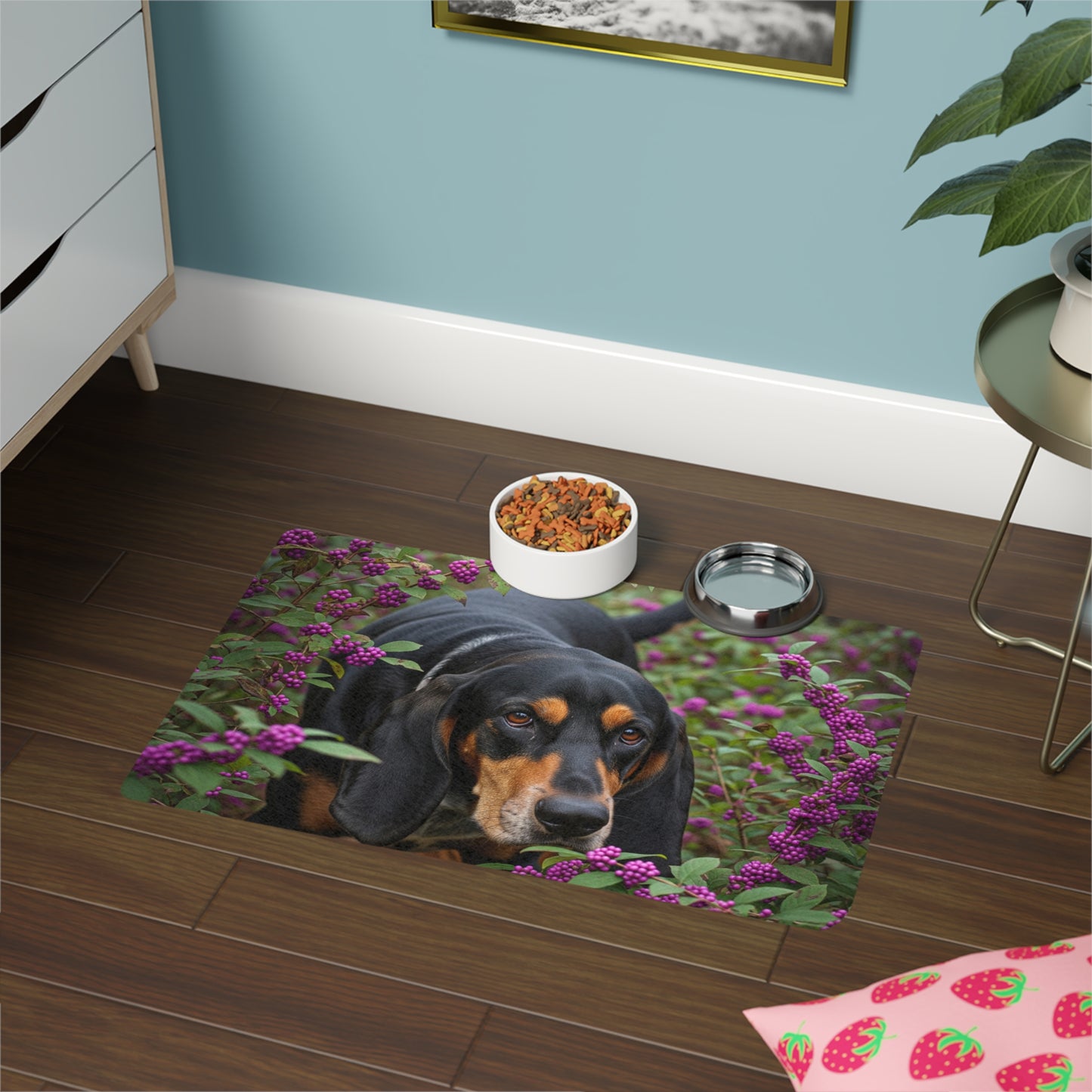 Pet Food Mat (12x18) - Black and Tan Coonhound