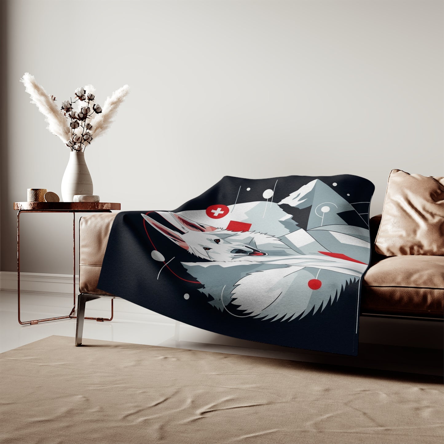 White Swiss Shepherd Dog Sweatshirt Blanket