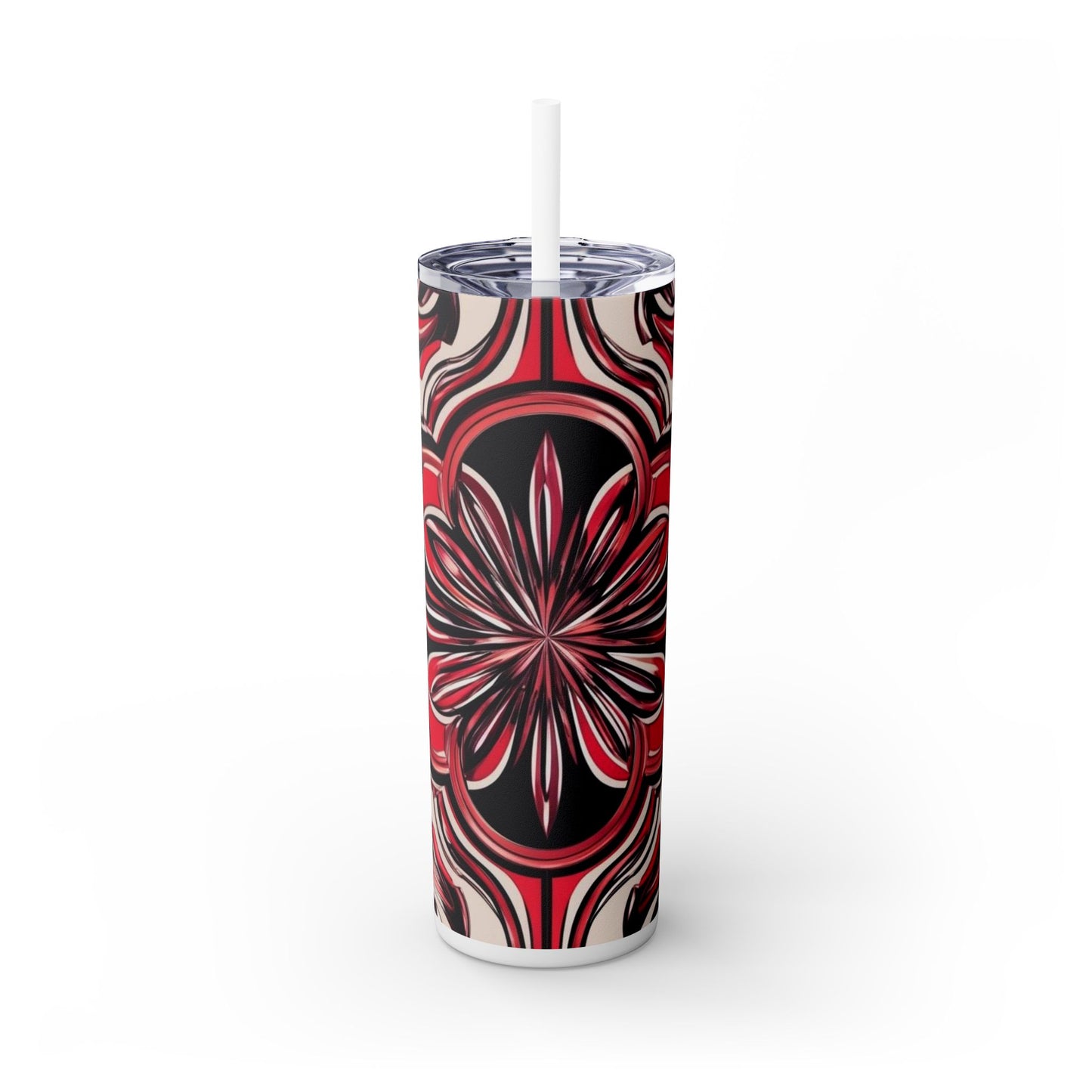 Optical Illusion Skinny Tumbler with Straw, 20oz