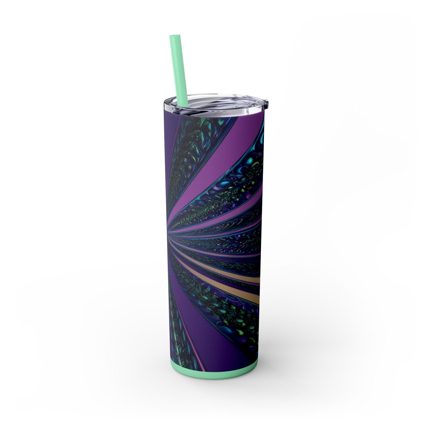 Optical Illusion Skinny Tumbler with Straw, 20oz