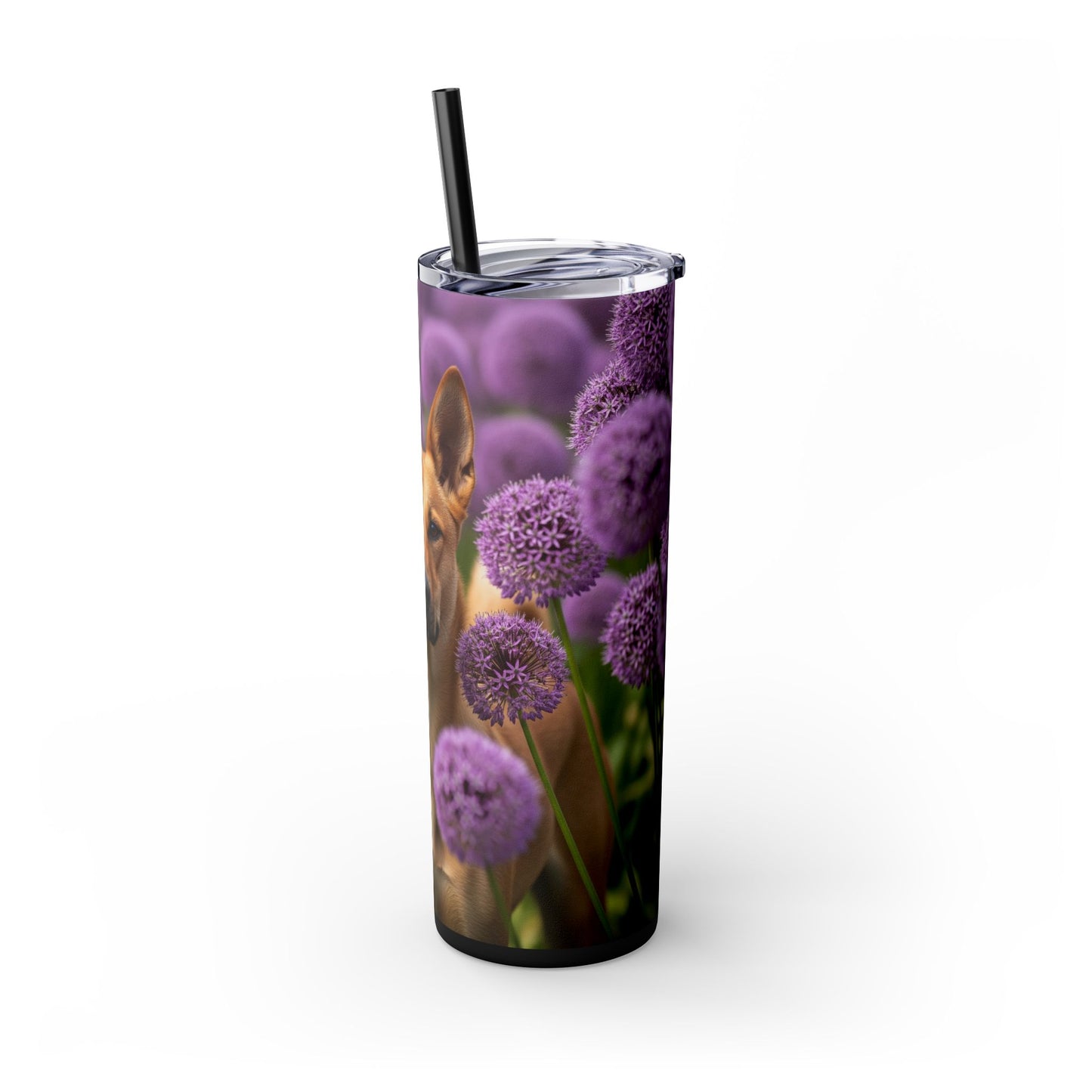 Canaan Dog Skinny Tumbler with Straw, 20oz