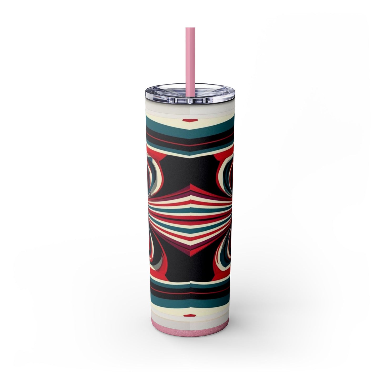 Optical Illusion Skinny Tumbler with Straw, 20oz