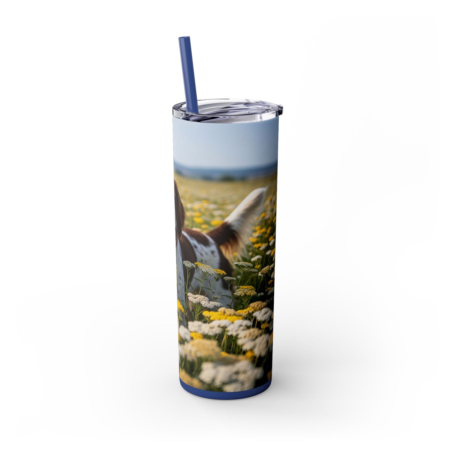 Drentsche Patrijshond Skinny Tumbler with Straw, 20oz