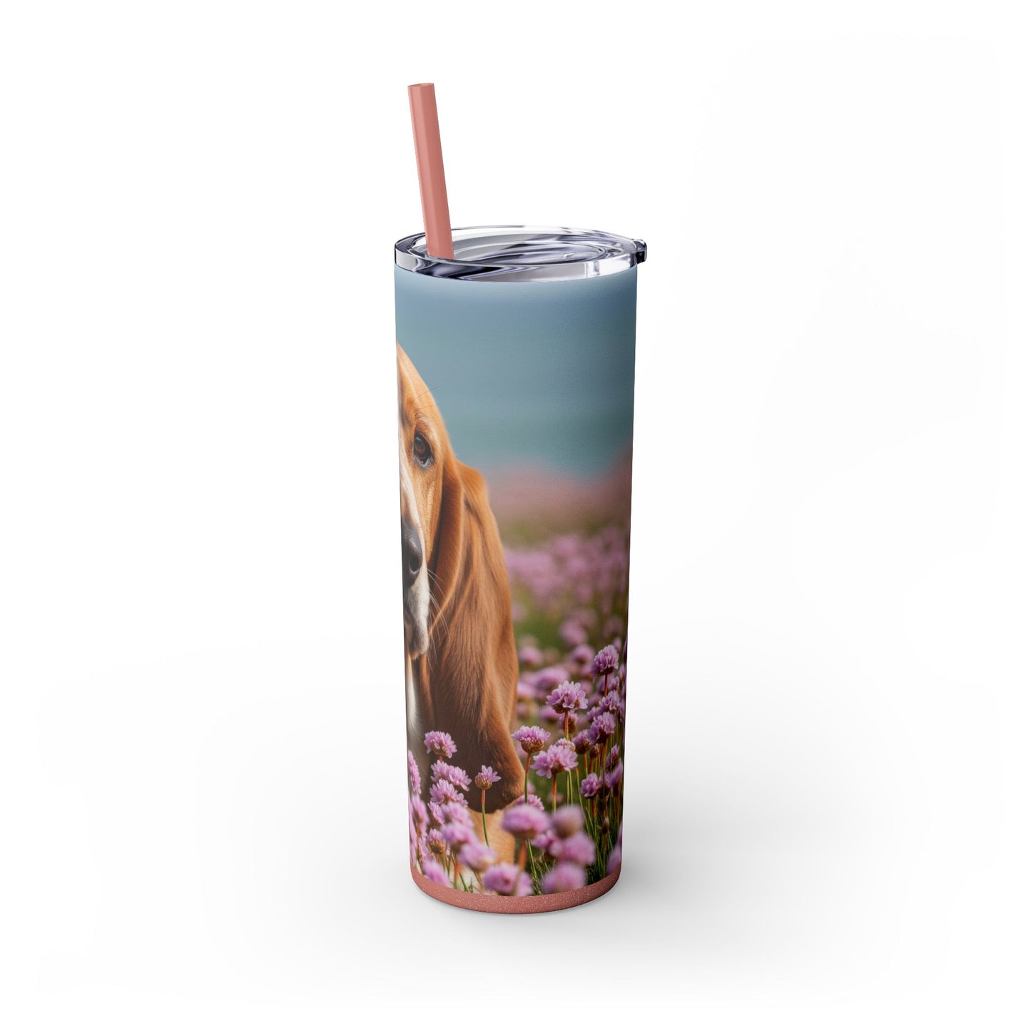 Basset Fauve de Bretagne Skinny Tumbler with Straw, 20oz