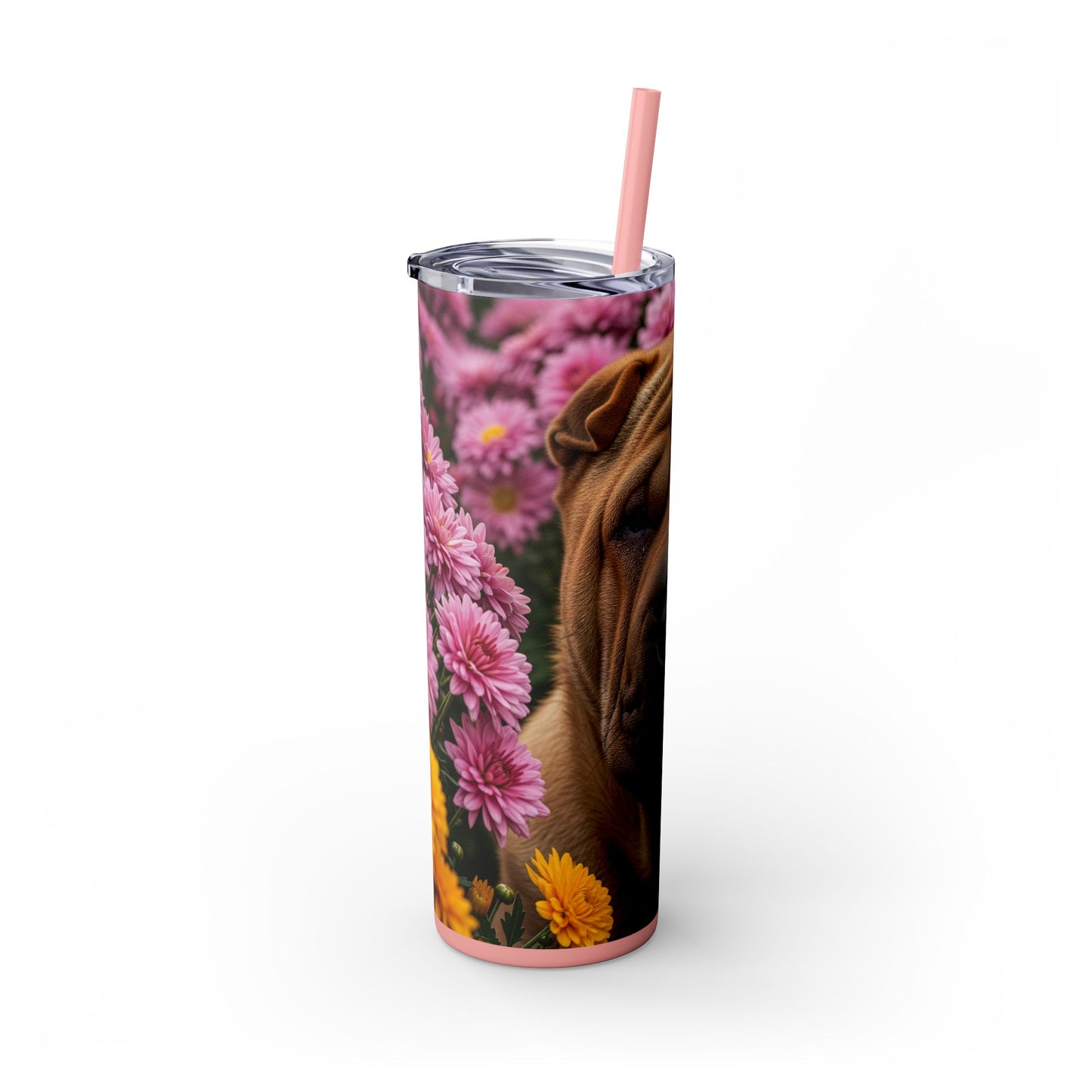 Shar-Pei Skinny Tumbler with Straw, 20oz