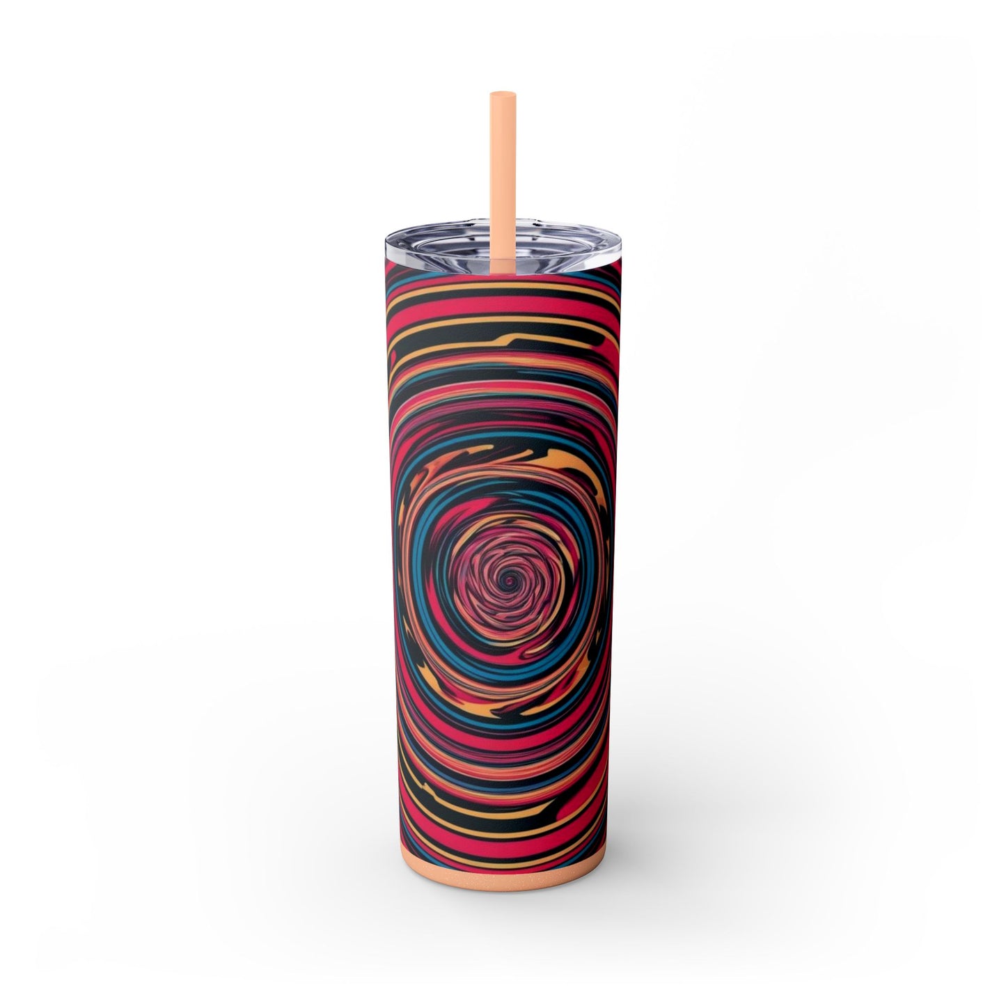 Optical Illusion Skinny Tumbler with Straw, 20oz